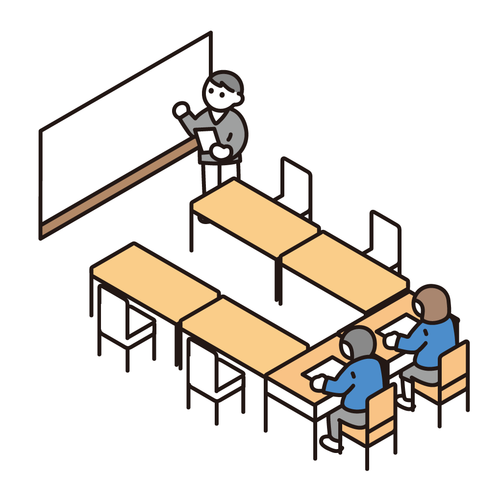 コの字型の座席